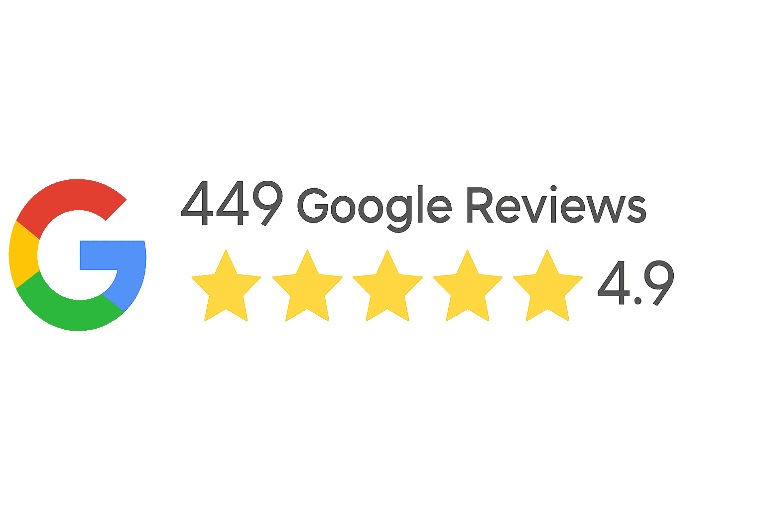 Google rating badge showing 449 Google Reviews with a 4.9-star score for packers and movers
