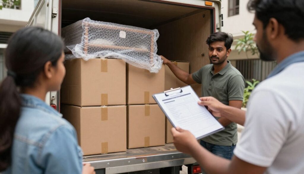 Packers and movers Kolkata price list showing home shifting quotation to customer