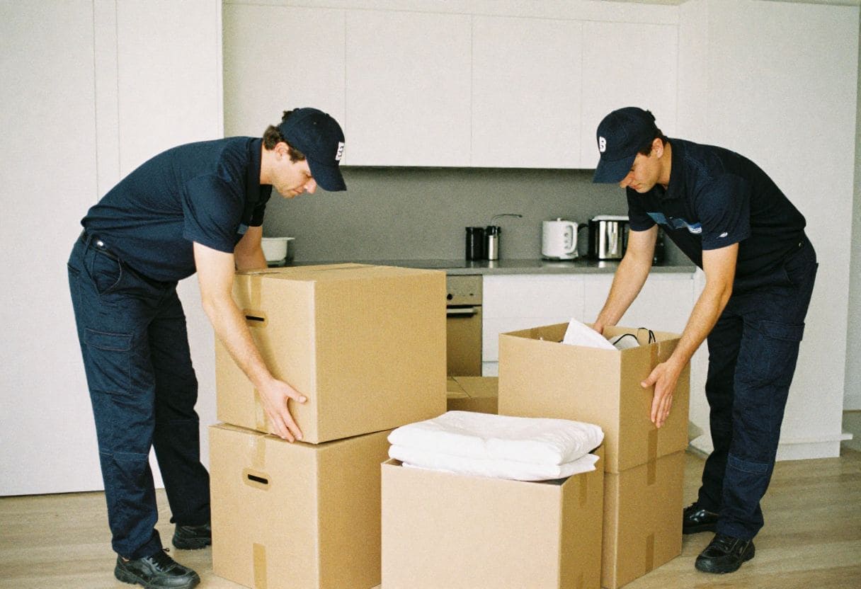 Professional packers carefully packing household items during home shifting service by packers and movers in Surat