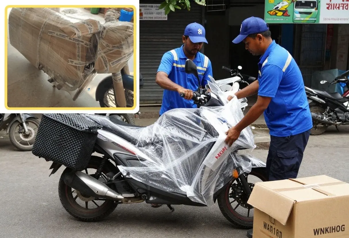 Professional bike shifting in Noida with secure packing and safe transportation service by Murti Packers and Movers