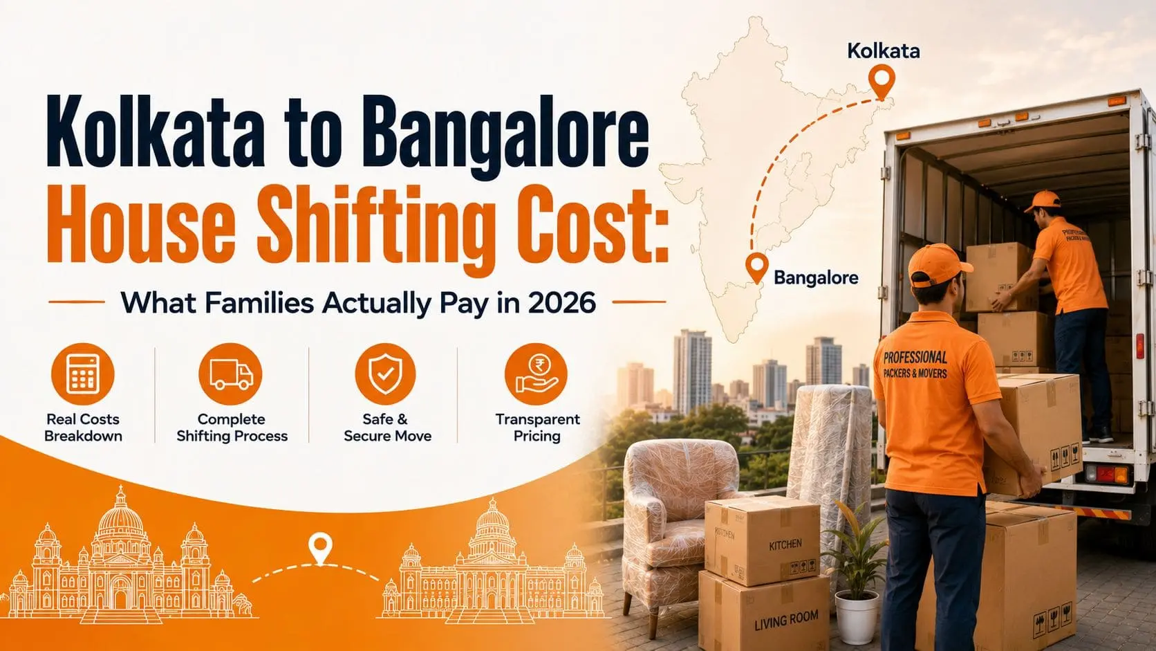 Kolkata to Bangalore House Shifting Cost: What Families Actually Pay in 2026